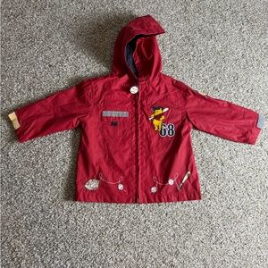 Disney Winnie The Pooh Boys‎ Toddler Raincoat Hooded Baseball Red 24M
